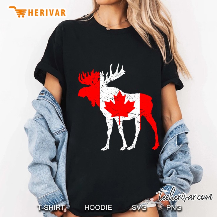 Love Canada Moose Maple Flag Ladies Tee