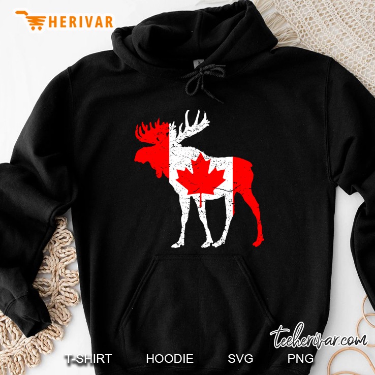 Love Canada Moose Maple Flag Hoodie
