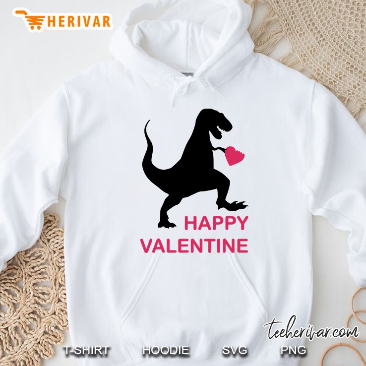 Happy Valentine T-Rex Silhouette Version Hoodie