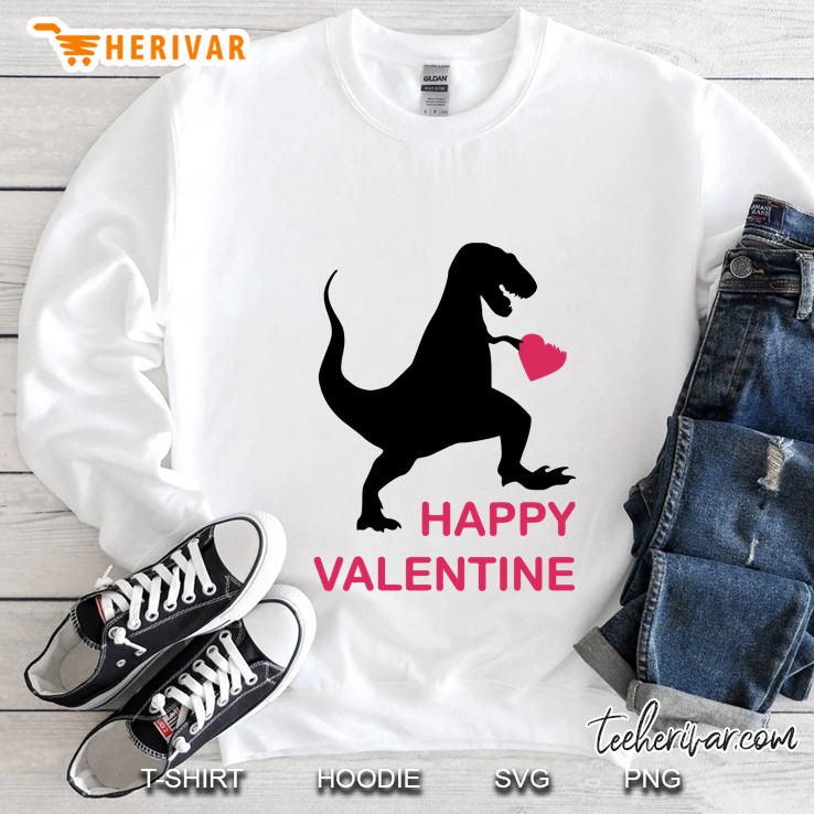Happy Valentine T-Rex Silhouette Version Sweatshirt
