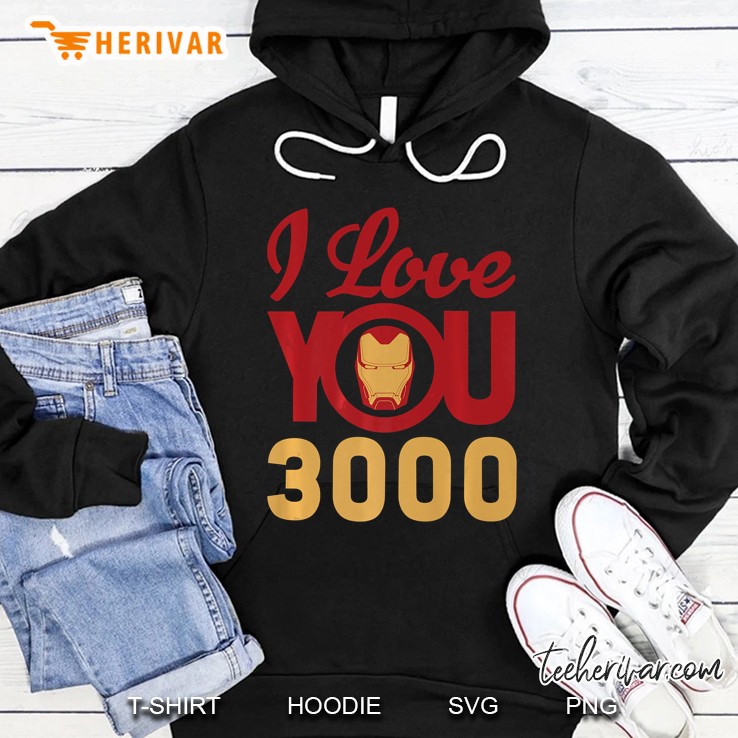Marvel Avengers Endgame Iron Man I Love You 3000 Helmet Logo Hoodie
