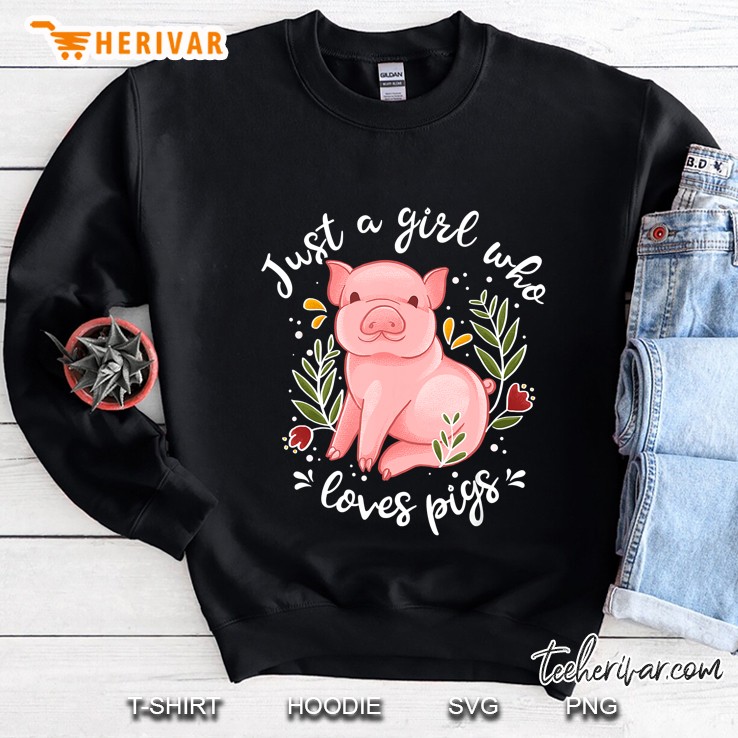 Just A Girl Who Loves Pigs Floral Version Sweatshirt