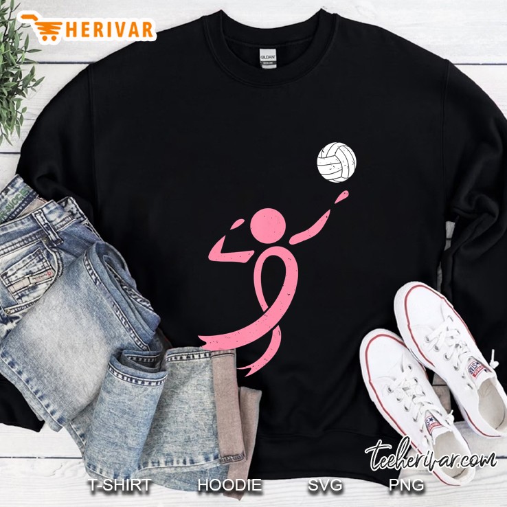 Volleyball Player Pink Ribbon Version Sweatshirt