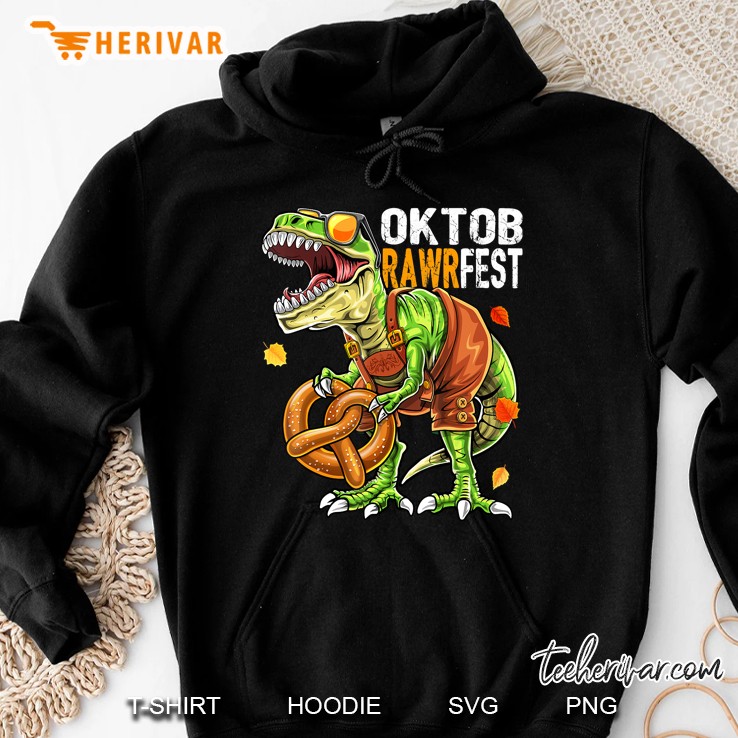 Oktobrawrfest Dinosaur Lederhosen Bavarian Costume Hoodie