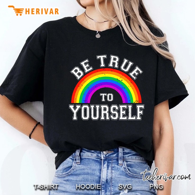 Be True To Yourself Retro Rainbow Ladies Tee