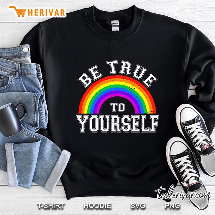 Be True To Yourself Retro Rainbow Sweatshirt