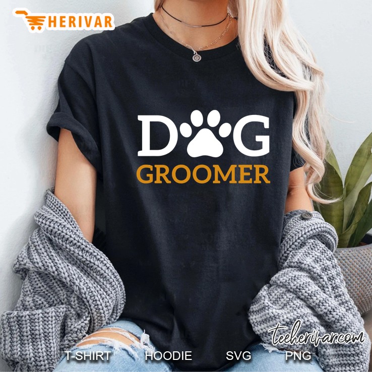 Dog Groomer Dog Paw Print Version Ladies Tee