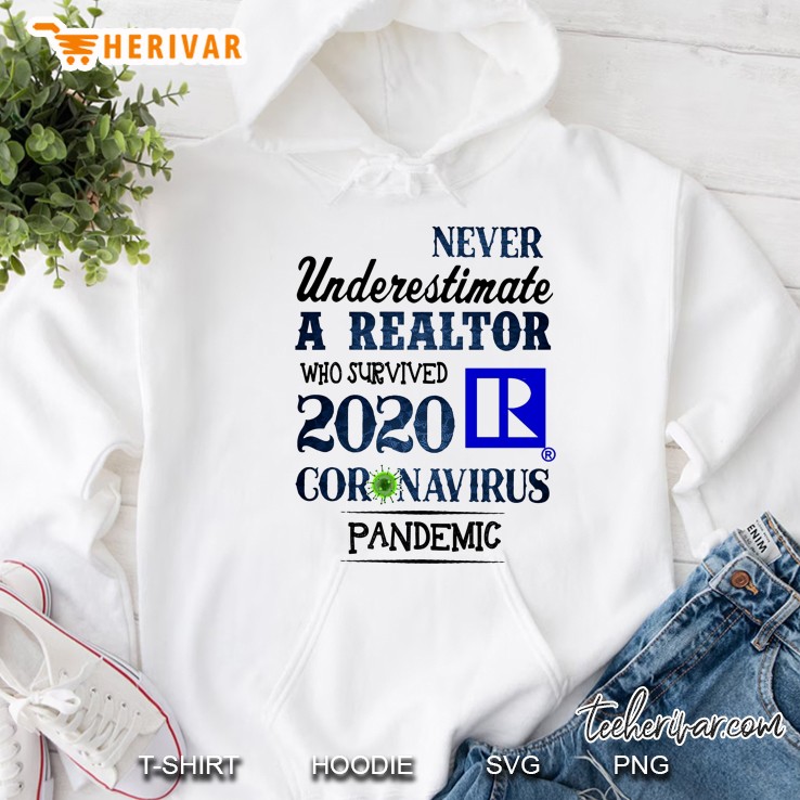 Never Underestimate A Realtor Who Survived 2020 Coronavirus Pandemic Hoodie