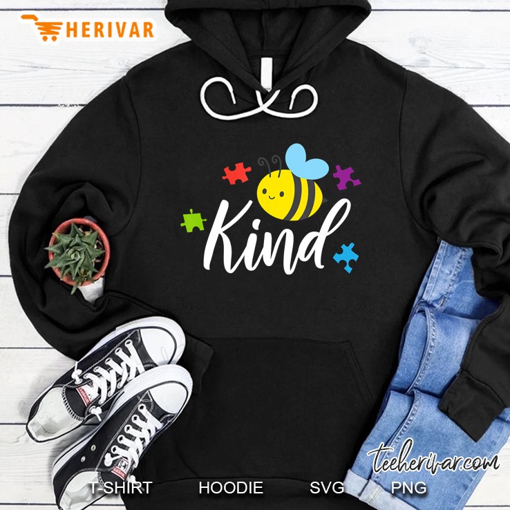 Bee Kind Autism Awareness Puzzle Piece Hoodie
