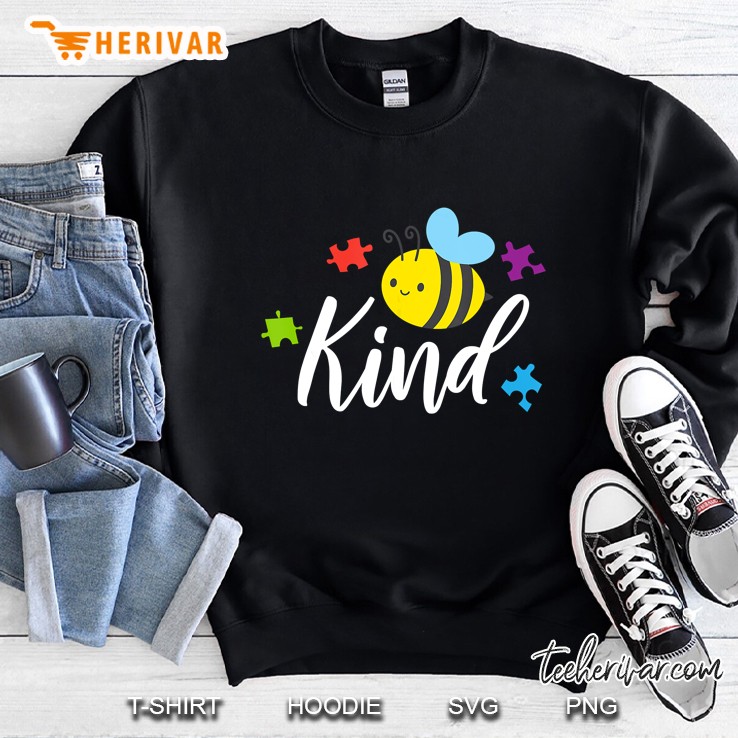 Bee Kind Autism Awareness Puzzle Piece Sweatshirt