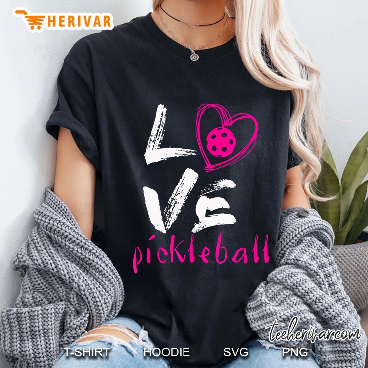 Love Pickleball Black Version Ladies Tee