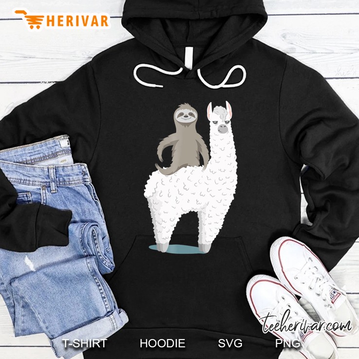 Sloth Riding Llama Version2 Hoodie