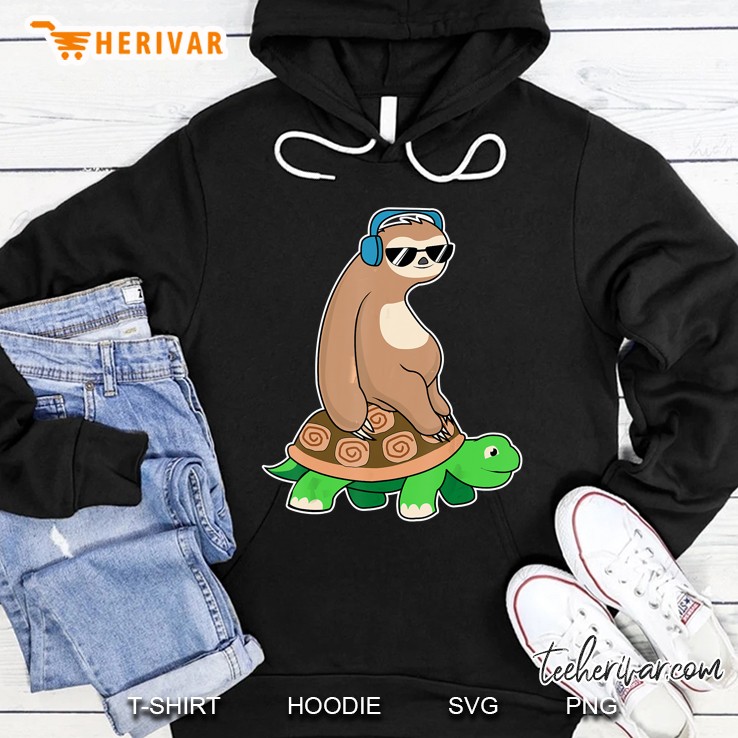 Sloth Riding Turtle Hoodie