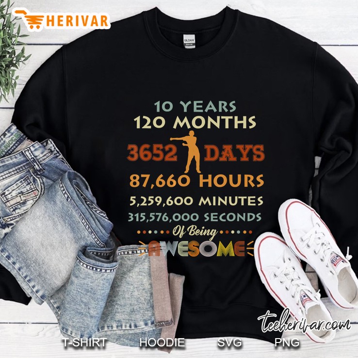 10 Years 120 Months 3652 Days Floss Dance Vintage Version Sweatshirt