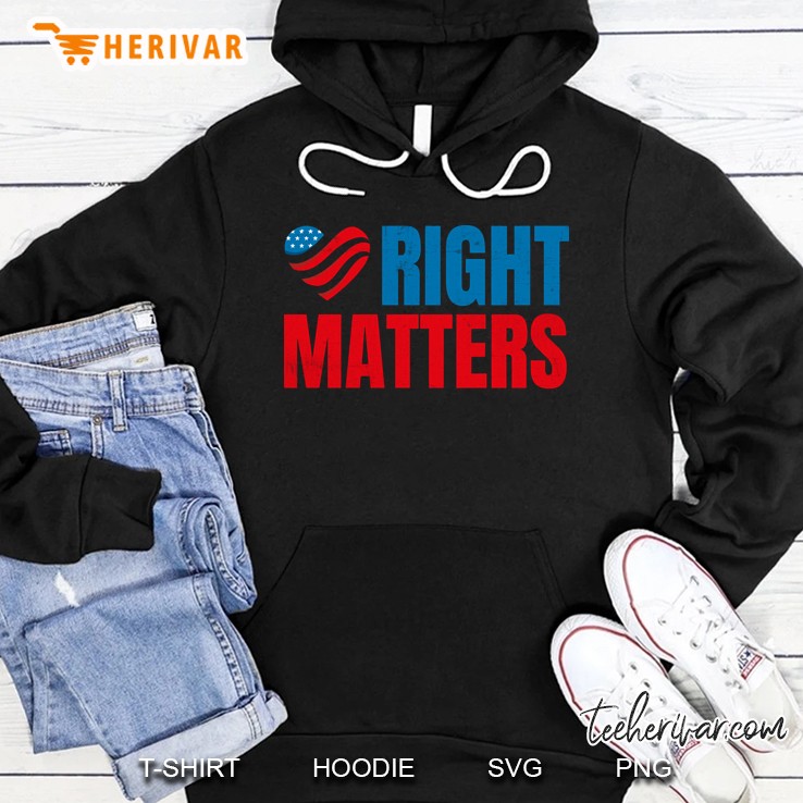 Usa American Flag Heart Right Matters Hoodie