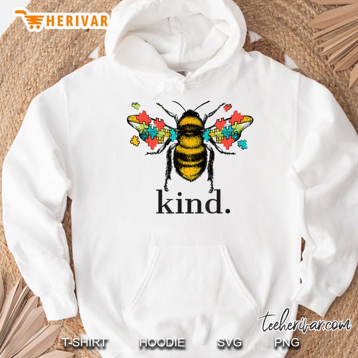 Autism Awareness Bee Kind Puzzle Pieces Version Hoodie