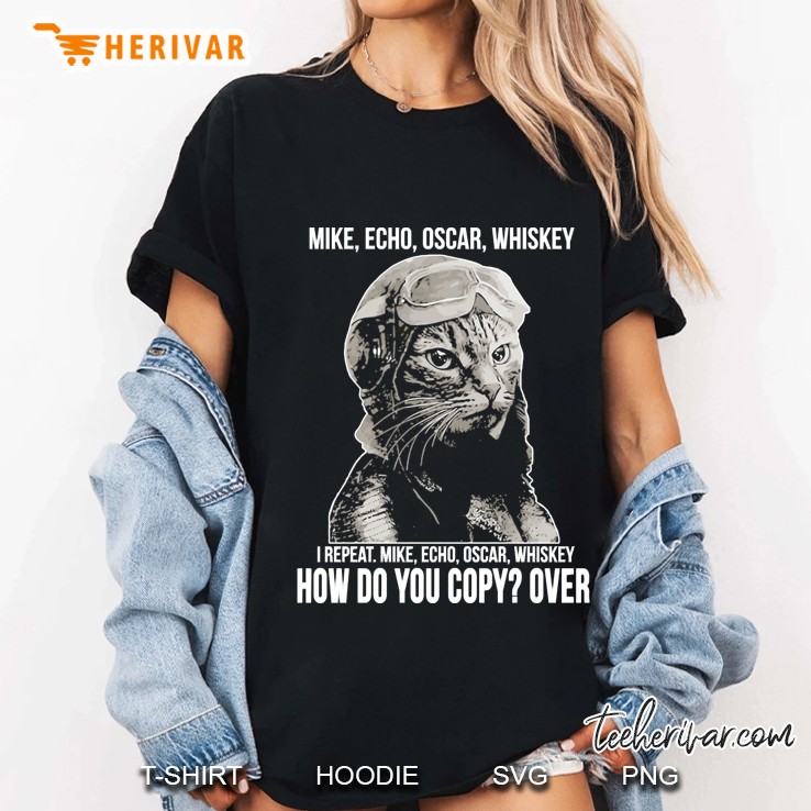Mike Echo Oscar Whiskey Cat Pilot Ladies Tee