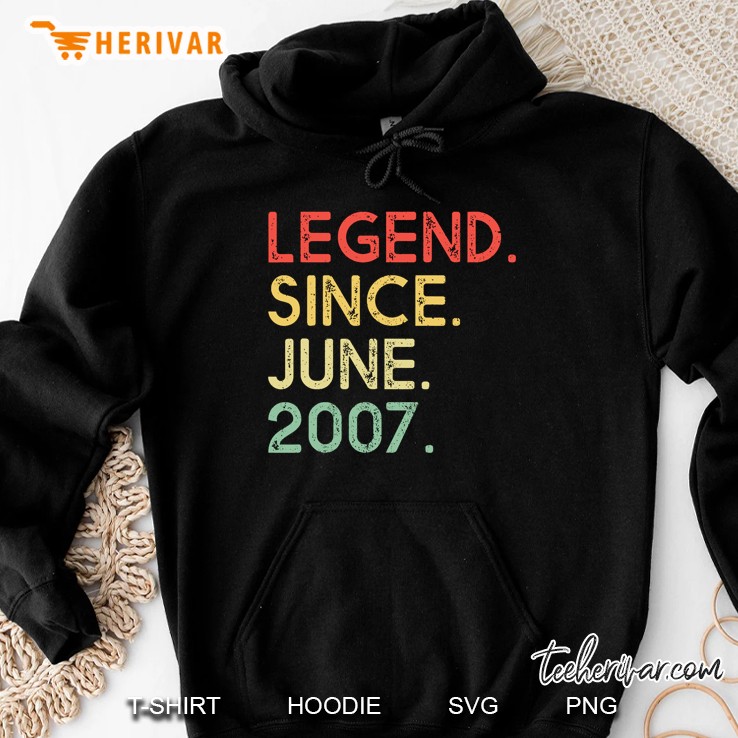 Legend Since June 2007 12Th Birthday 12 Years Old Hoodie