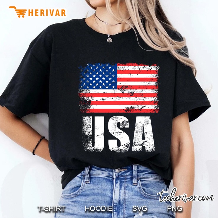 USA Flag United States Of America Ladies Tee
