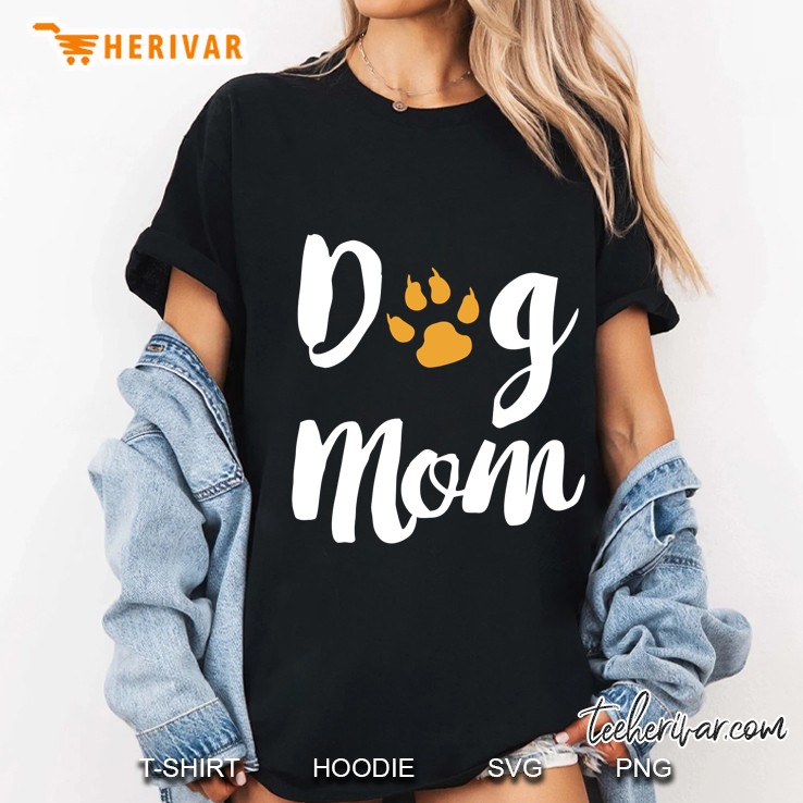 Dog Mom Paw Print Version2 Ladies Tee