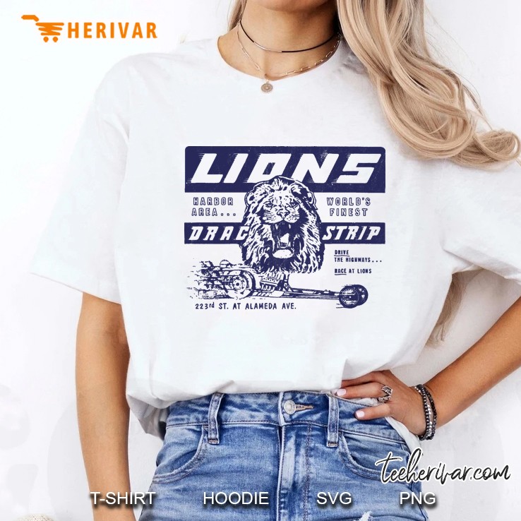 Once Upon A Time In Hollywood Brad Pitt Cliff Booth Lions Drag Strip Distressed Ladies Tee
