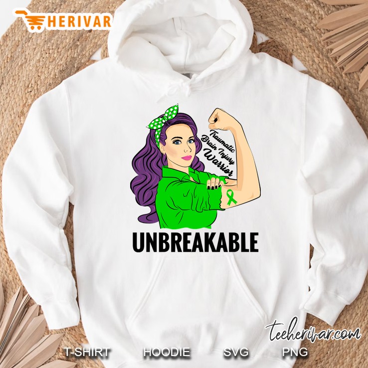 Traumatic Brain Injury Awareness Warrior Unbreakable Tbi Hoodie