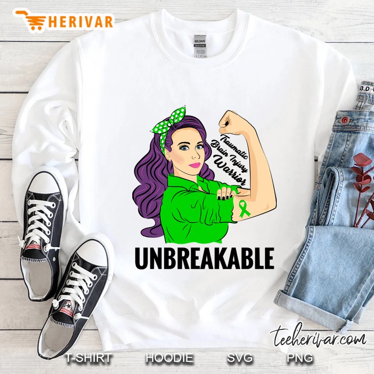 Traumatic Brain Injury Awareness Warrior Unbreakable Tbi Sweatshirt