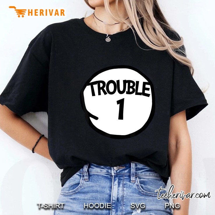 Trouble 1 Funny Trouble One Ladies Tee