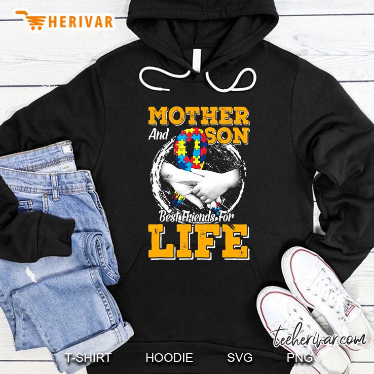 Mother And Son Best Friends For Life Autism Ribbon Version Hoodie