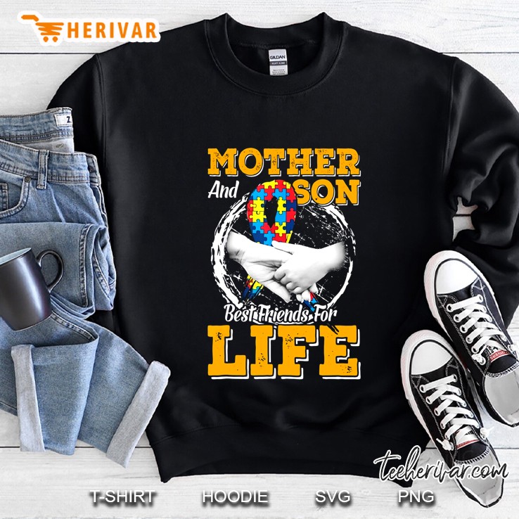 Mother And Son Best Friends For Life Autism Ribbon Version Sweatshirt