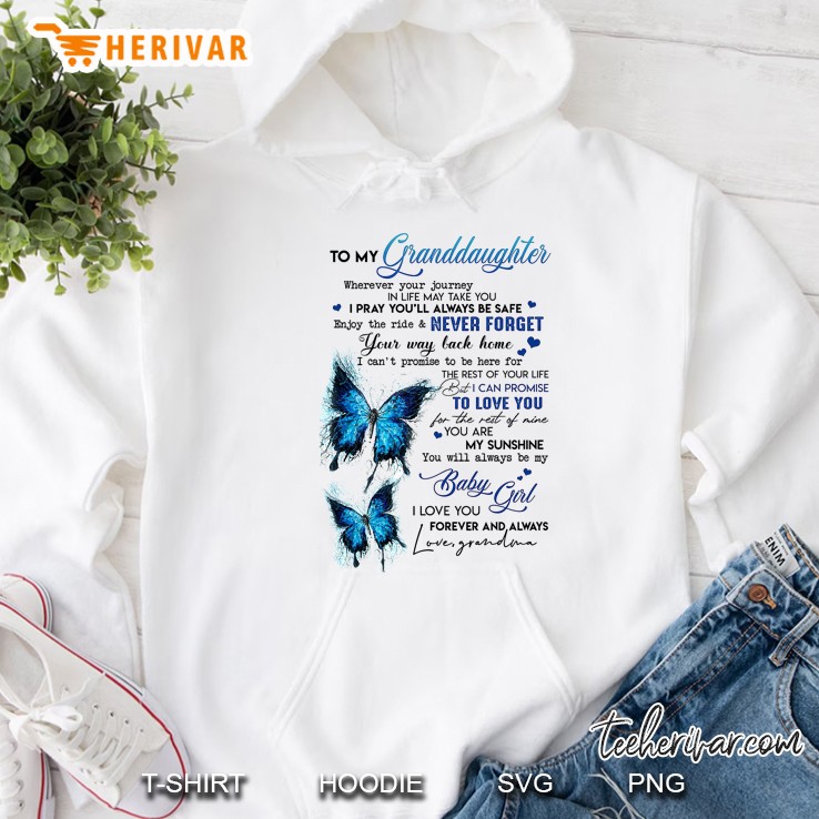 To My Granddaughter Wherever Your Journey In Life May Take You Hoodie