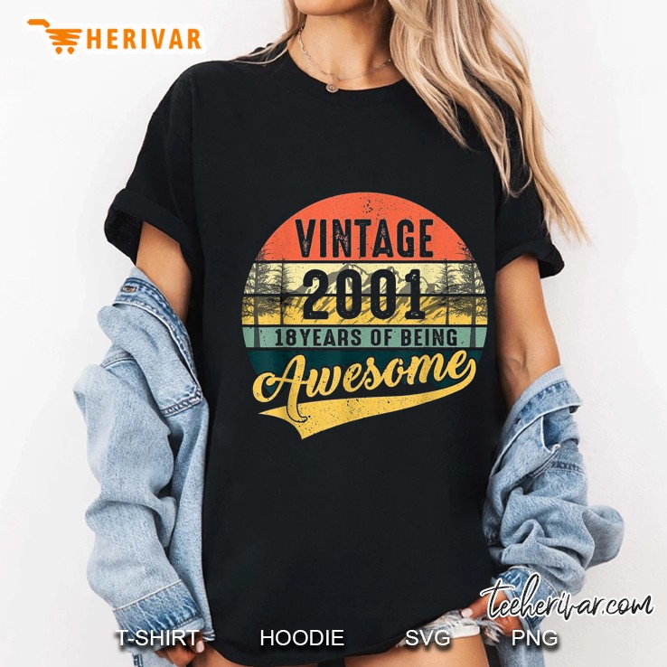 Vintage 2001 18 Years Of Being Awesome Ladies Tee