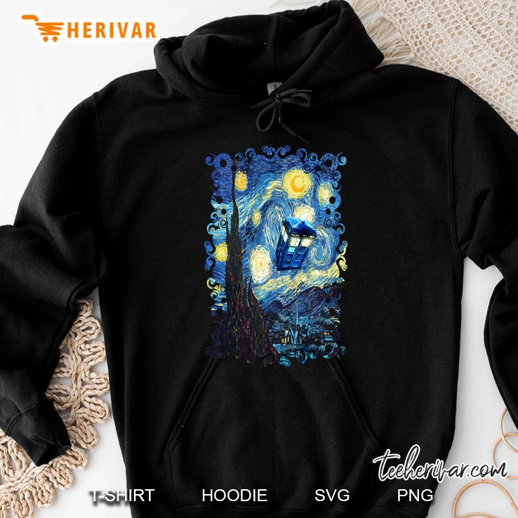 Blue Phone Booth Starry The Night Hoodie