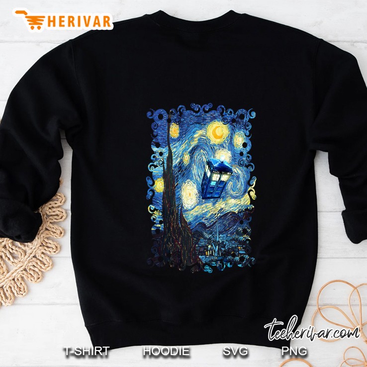 Blue Phone Booth Starry The Night Sweatshirt