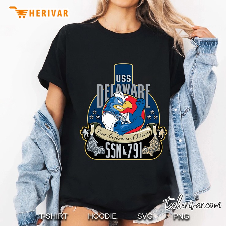 Uss Delaware Ssn 791 First Defenders Of Liberty Ladies Tee
