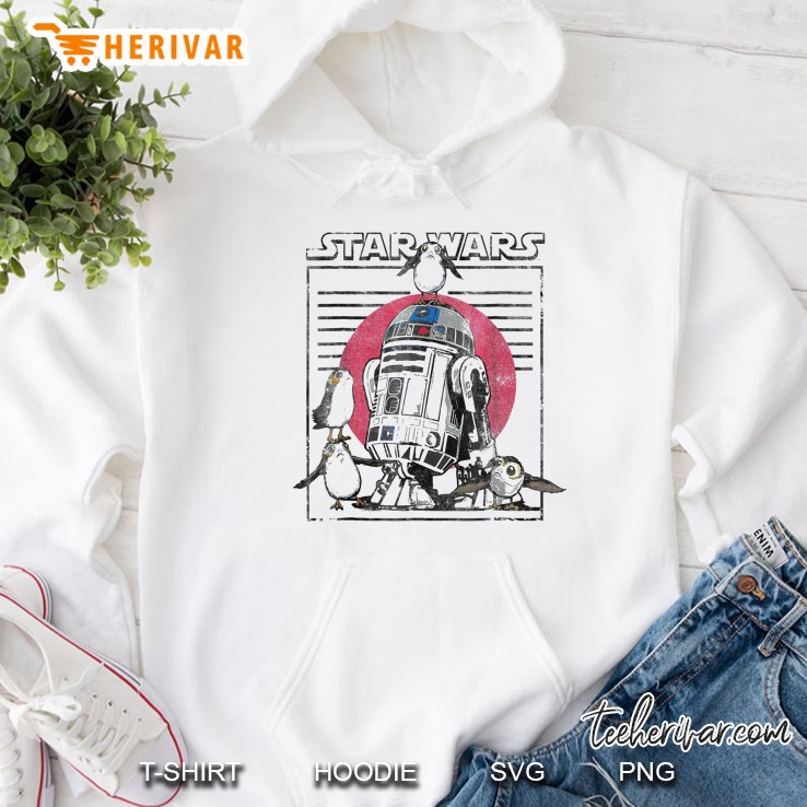 Star Wars Last Jedi Flock Of Porgs Surround R2-D2 Hoodie