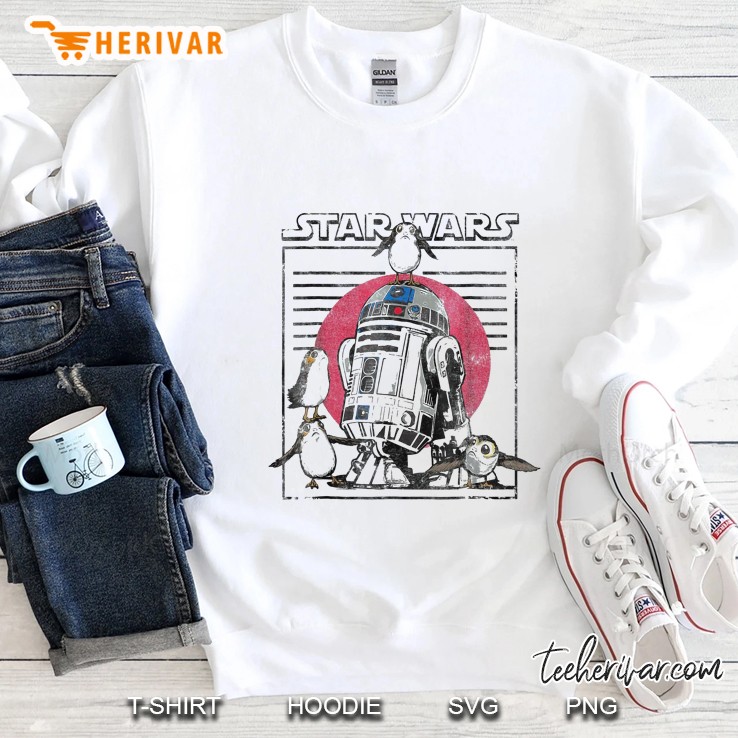 Star Wars Last Jedi Flock Of Porgs Surround R2-D2 Sweatshirt