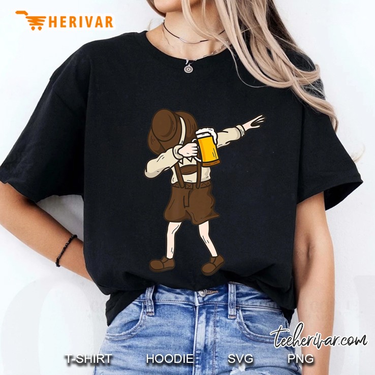 Dabbing German Man With Beer Mug Oktoberfest Ladies Tee