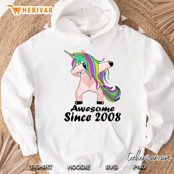 Awesome Since 2008 Dabbing Unicorn Version Hoodie