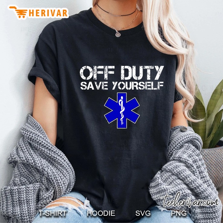 Off Duty Save Yourself Star Of Life Version Ladies Tee