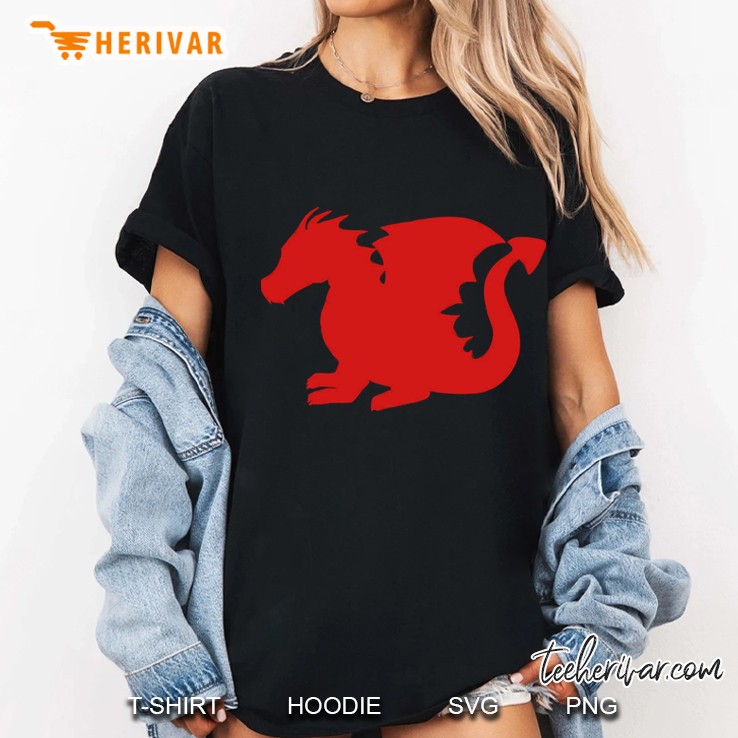Baby Red Dragon Silhouette Ladies Tee