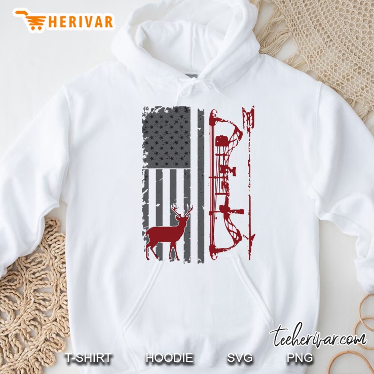 Bow Hunter American Flag Buck Silhouette Version Hoodie