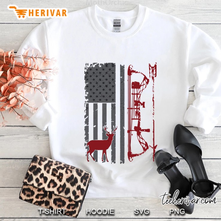 Bow Hunter American Flag Buck Silhouette Version Sweatshirt