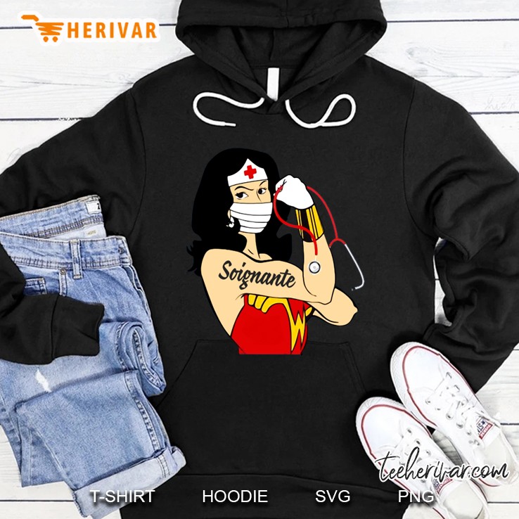 Wonder Woman With Soignante Tattoo And Stethoscope Hoodie