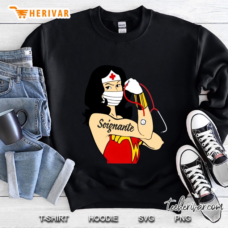 Wonder Woman With Soignante Tattoo And Stethoscope Sweatshirt