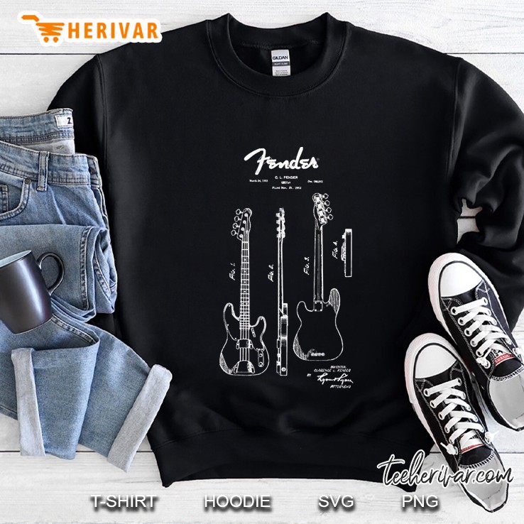 Fender Bass Guitar Patentart 1958 Sweatshirt