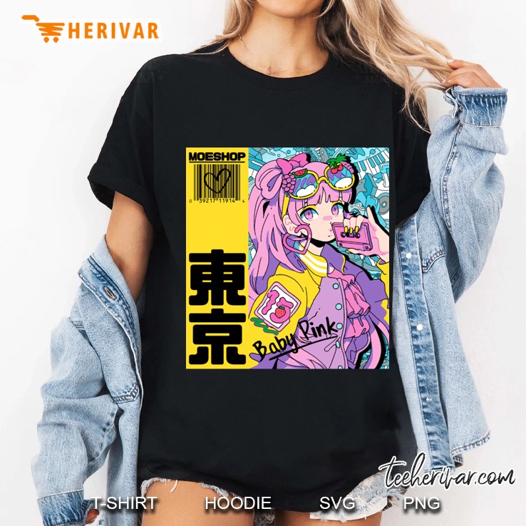 Anime Girl Pink Ladies Tee