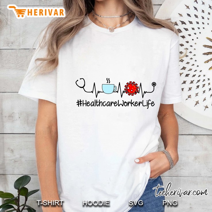 #HealthcareWorkerLife Stethoscope Heartbeat Version Ladies Tee