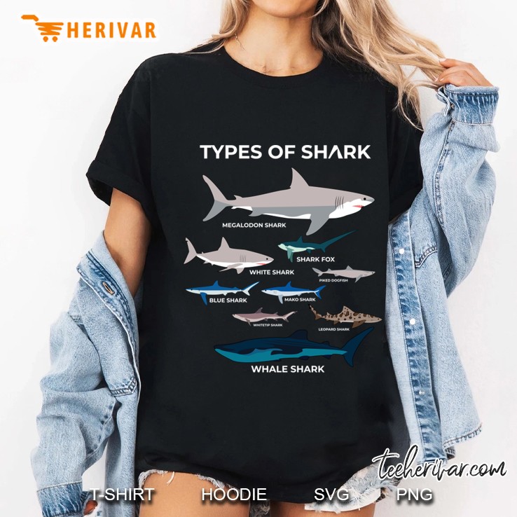 9 Types Of Sharks Ladies Tee