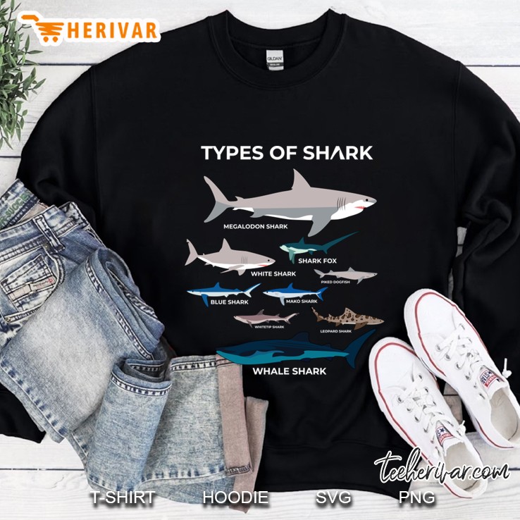 9 Types Of Sharks Sweatshirt